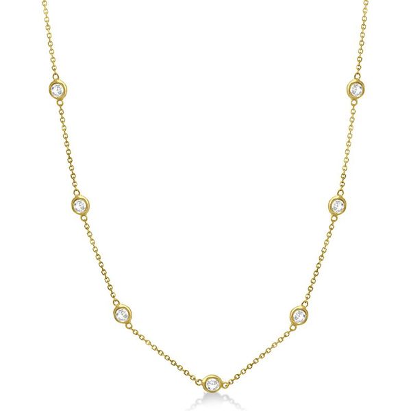 14Kt Yellow Gold Bezel Set Diamond By The Yard Necklace Cornell's Jewelers Rochester, NY