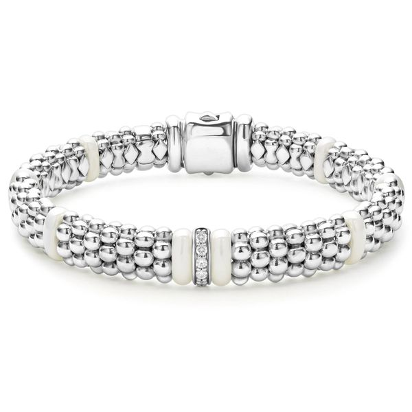Lagos White Caviar Diamond Station Bracelet Cornell's Jewelers Rochester, NY