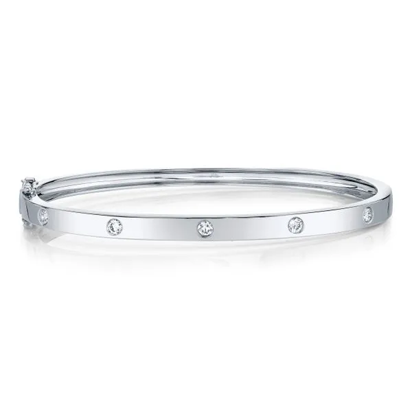 Cornells Collection 14KT White Gold Oval Diamond Bangle Cornell's Jewelers Rochester, NY