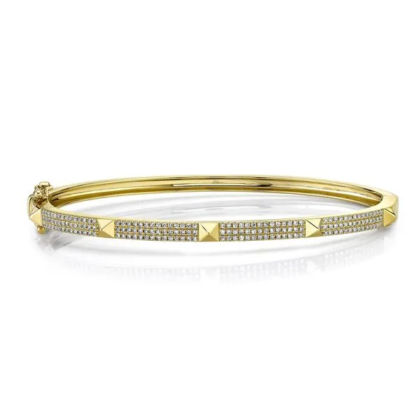 Cornells Collection 14Kt Yellow Gold Diamond Pave Spiked Bangle Cornell's Jewelers Rochester, NY