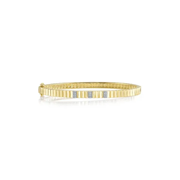Cornells Collection 14Kt Yellow Gold Ridged Dia Bangle Cornell's Jewelers Rochester, NY
