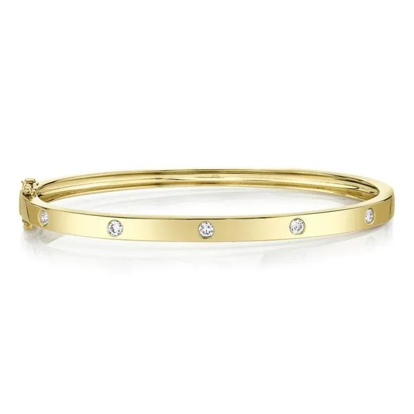 Cornells Collection 14KT Yellow Gold Oval Hinged Diamond Bangle Cornell's Jewelers Rochester, NY