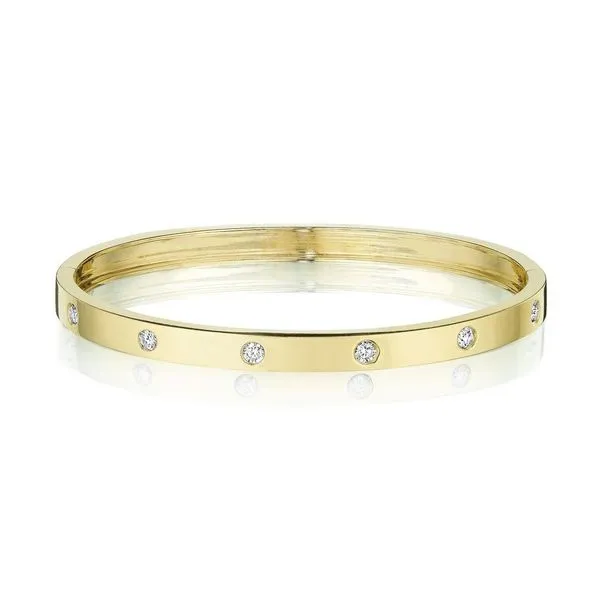 Penny Preville 18KT Yellow Gold Diamond Station Bangle Cornell's Jewelers Rochester, NY
