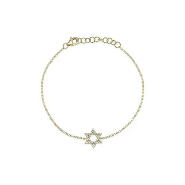 14kt Yellow Gold Diamond Star of David Bracelet Cornell's Jewelers Rochester, NY