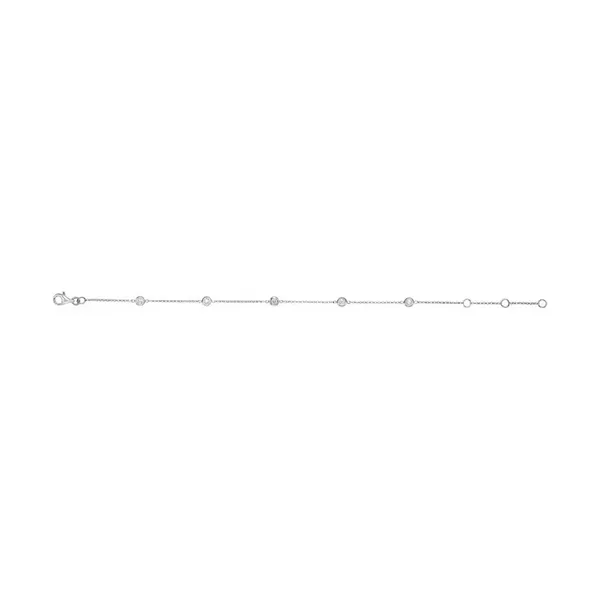 14Kt White Gold Bezel Set Diamond By The Yard Bracelet Cornell's Jewelers Rochester, NY