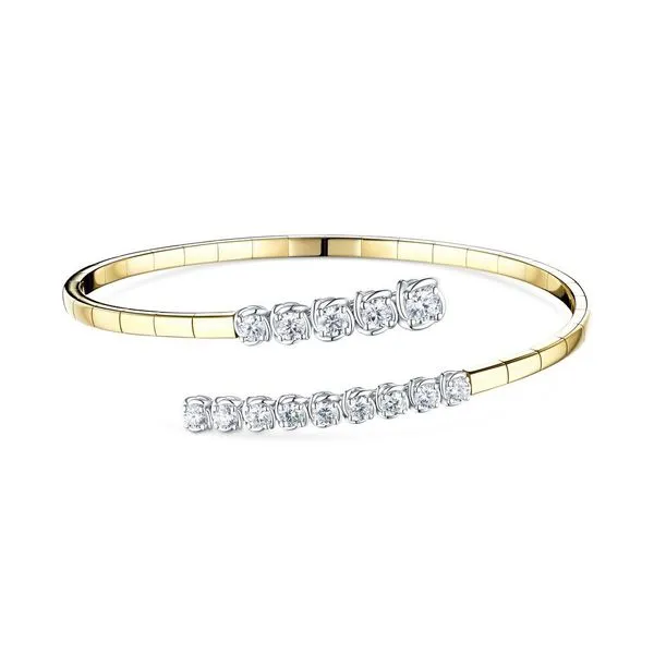 A.link 18K Two-Tone Gold Diamond Bypass Cuff Bracelet Cornell's Jewelers Rochester, NY