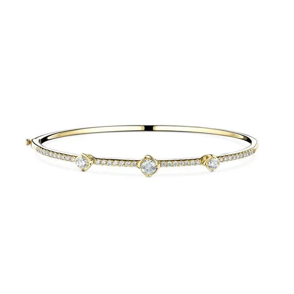A.Link Yellow Gold Diamond Station Bangle Cornell's Jewelers Rochester, NY