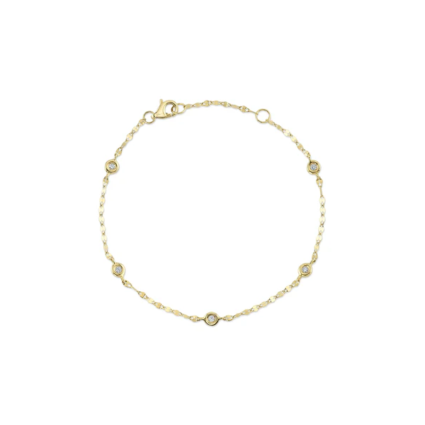 Cornells Collection 14KT Yellow Gold Mirror Link Diamond By The Yard Bracelet Cornell's Jewelers Rochester, NY