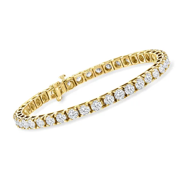 14KT Yellow Gold Straight 4 Prong Diamond Tennis Bracelet Cornell's Jewelers Rochester, NY