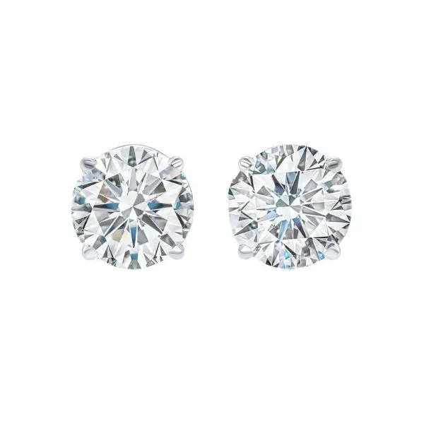 14K White Gold Diamond Stud Earrings 2.50 CTW Cornell's Jewelers Rochester, NY