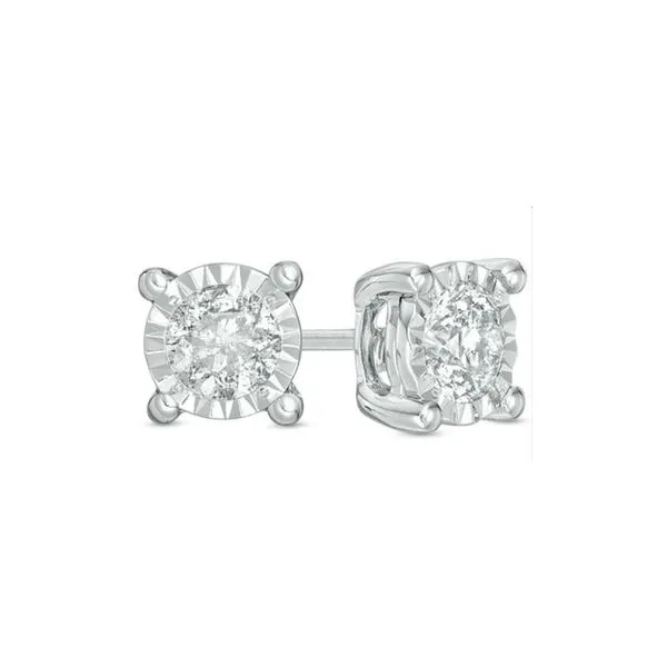 14K White Gold Miracle Mark Diamond Stud Earrings .25 CTW Cornell's Jewelers Rochester, NY