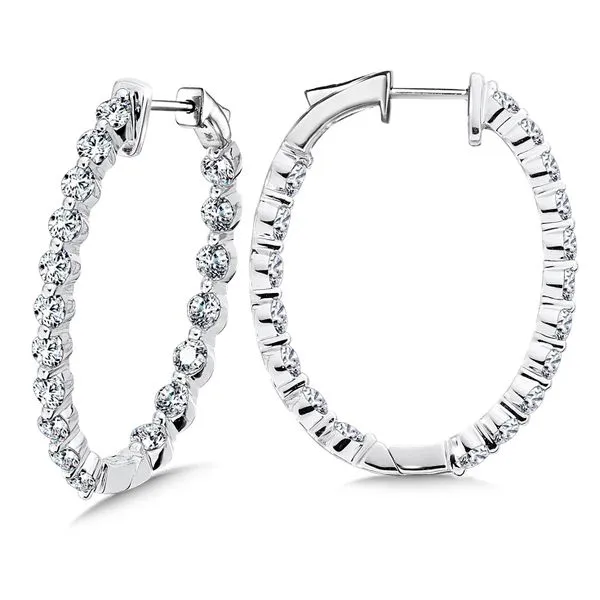 Lab Grown Inside-Outside 5cttw Diamond Hoop Earrings Cornell's Jewelers Rochester, NY
