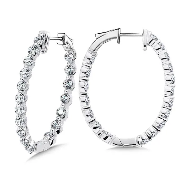 Lab Grown Inside-Outside Oval Diamond Hoop Earrings Cornell's Jewelers Rochester, NY