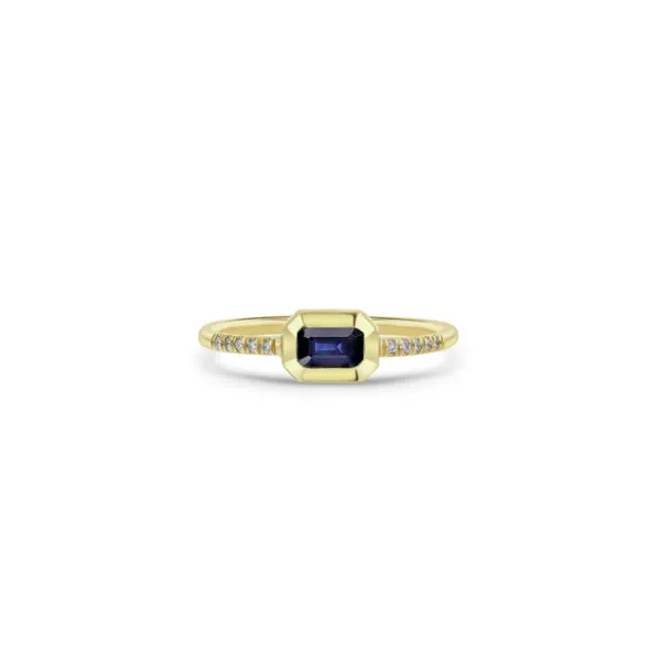 Emerald Cut Blue Sapphire Ring Cornell's Jewelers Rochester, NY