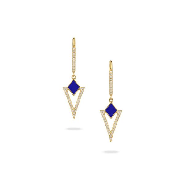 Doves Royal Lapis Diamond Drop Earrings Cornell's Jewelers Rochester, NY