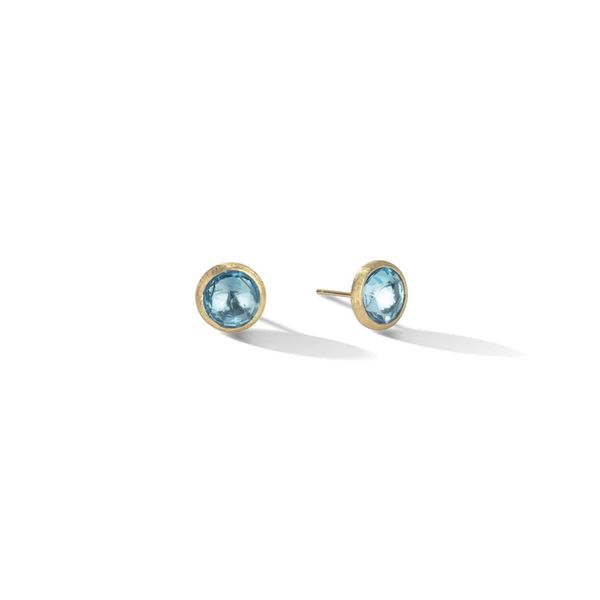 Marco Bicego Rose Cut Blue Topaz Stud Earrings Cornell's Jewelers Rochester, NY