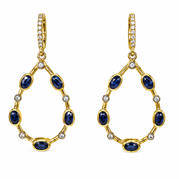 Mazza Teardrop Kyanite and Diamond Earrings Cornell's Jewelers Rochester, NY