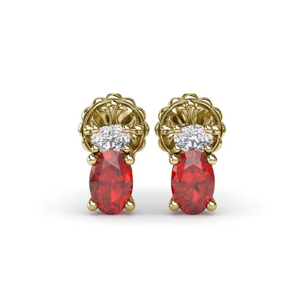 Fana 14kt Yellow Gold Ruby Stud Earrings Cornell's Jewelers Rochester, NY