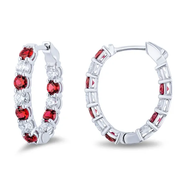 Inside Out Diamond And Ruby Hoops Cornell's Jewelers Rochester, NY