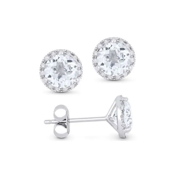 CORNELL'S COLLECTION 14KWG WHITE TOPAZ AND DIAMOND STUD EARRINGS Cornell's Jewelers Rochester, NY