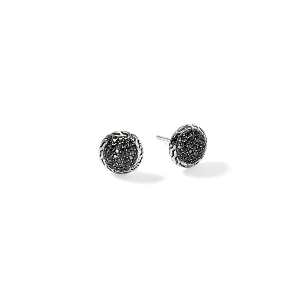 John Hardy Sterling Silver Black Sapphire Cluster Stud Earrings Cornell's Jewelers Rochester, NY