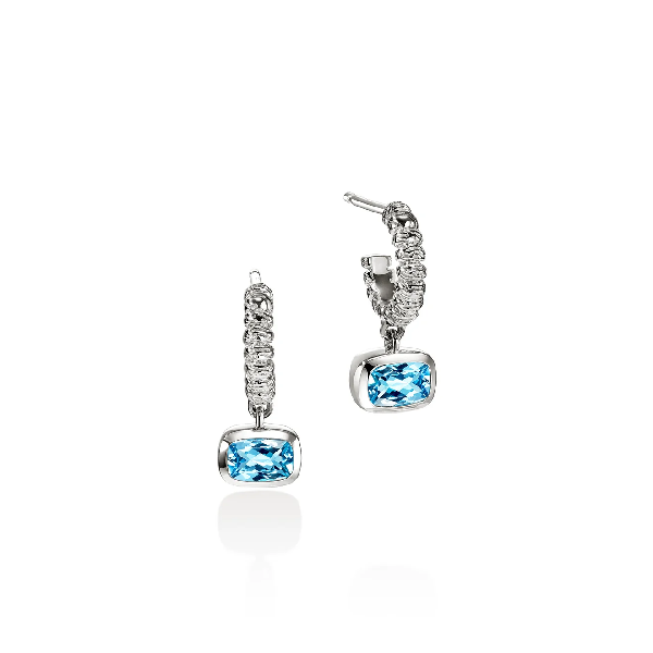 John Hardy Heishi Blue Topaz Drop Earrings Cornell's Jewelers Rochester, NY