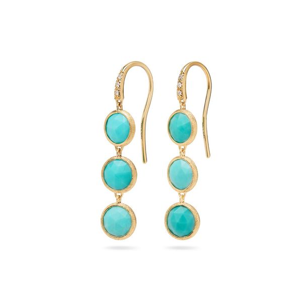 Marco Bicego Jaipur Turquoise Drop Earrings Cornell's Jewelers Rochester, NY
