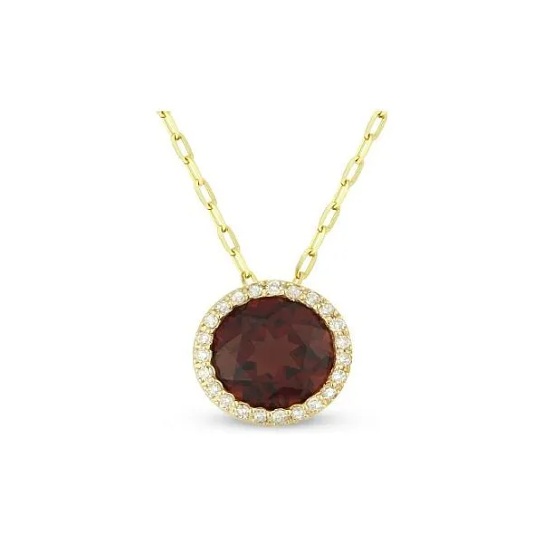 CORNELL'S COLLECTION GARNET AND DIAMOND PENDANT NECKLACE Cornell's Jewelers Rochester, NY