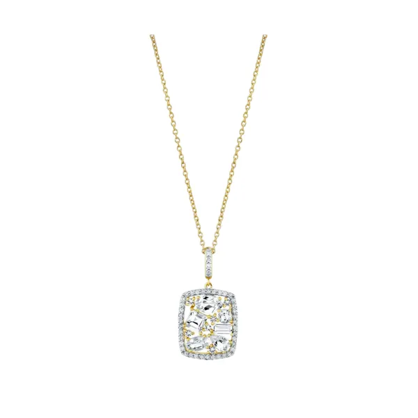 Sloane Street Mixed Shape Diamond Halo Pendant Cornell's Jewelers Rochester, NY