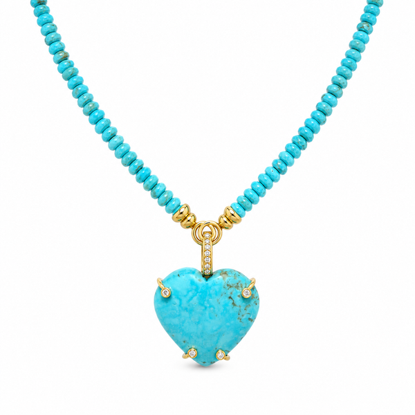 Mazza Large Natural Turquoise Heart Pendant Cornell's Jewelers Rochester, NY