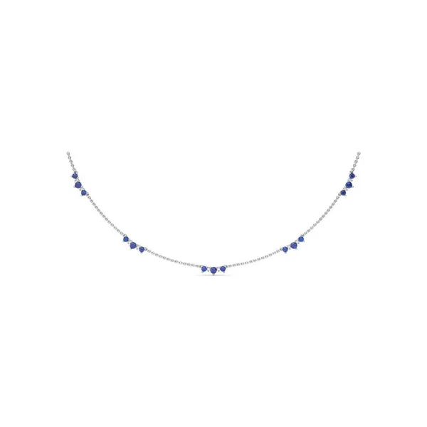 Fana 14kt White Gold Sapphire and Diamond Station Necklace Cornell's Jewelers Rochester, NY