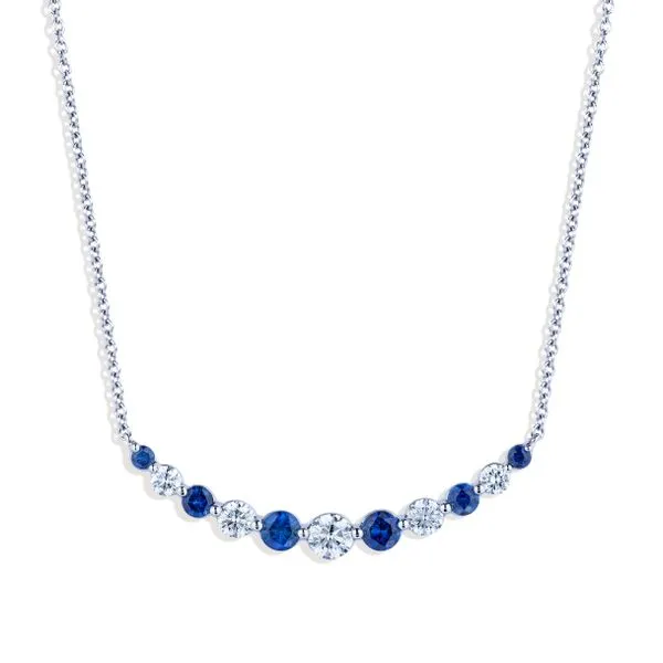 Sapphire And Diamond Smile Bar Necklace Cornell's Jewelers Rochester, NY