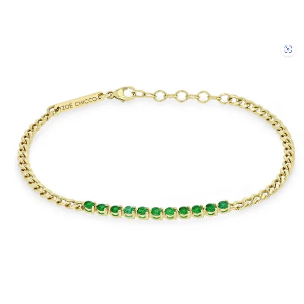 Emerald Segment Bracelet Curb Chain Bracelet Cornell's Jewelers Rochester, NY