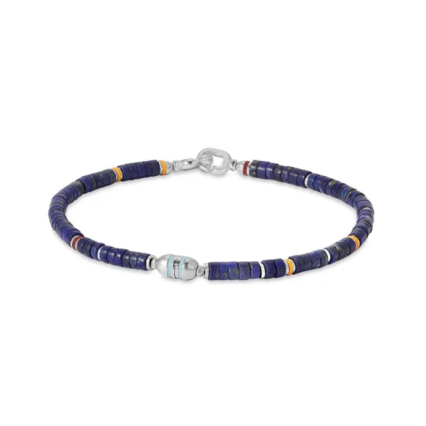 Sterling Silver Bracelet With Lapis Beading Cornell's Jewelers Rochester, NY