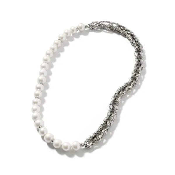 John Hardy Asli Link Chain Pearl Necklace Cornell's Jewelers Rochester, NY