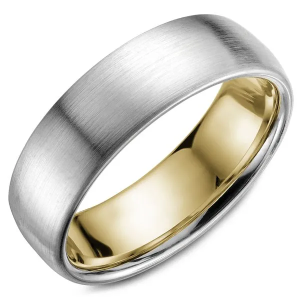 6.5mm White And Yellow Gold Wedding Band Cornell's Jewelers Rochester, NY