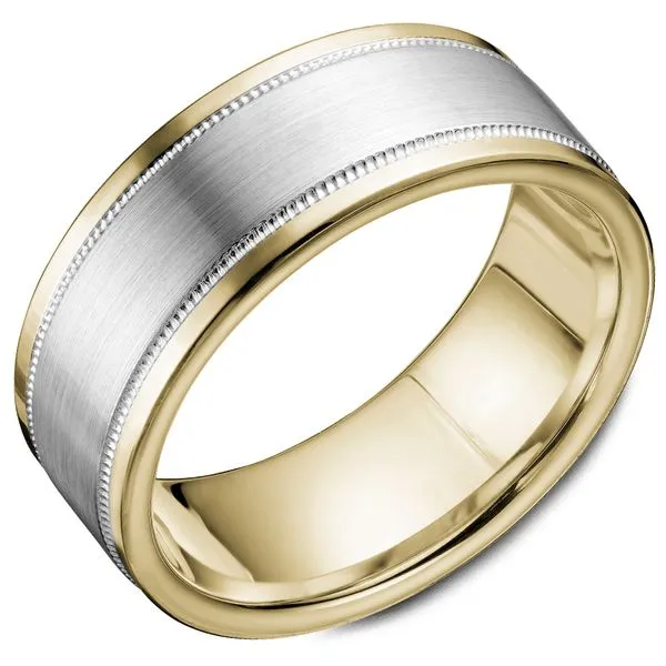 8.5mm Yellow And White Gold Wedding Band Cornell's Jewelers Rochester, NY