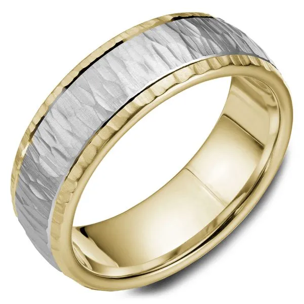 7.5mm Yellow And White Gold Wedding Band Cornell's Jewelers Rochester, NY