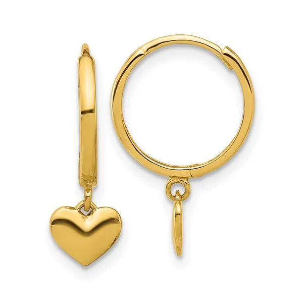 Heart Dangle Huggie Earrings Cornell's Jewelers Rochester, NY
