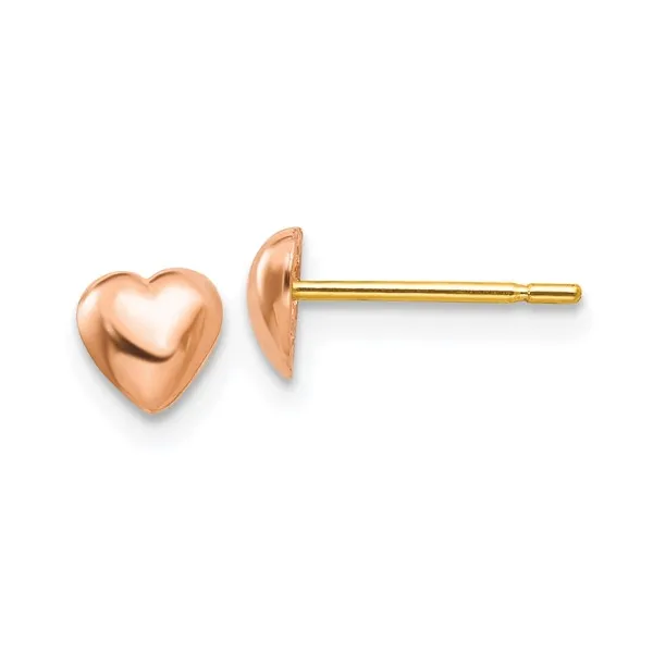 High Polish Heart Stud Earrings Cornell's Jewelers Rochester, NY