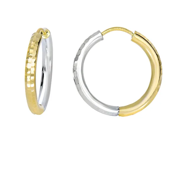 Reversable Two-Tone Hoops Cornell's Jewelers Rochester, NY