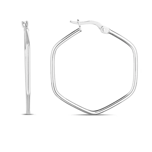 Hexagon Hoop Earrings Cornell's Jewelers Rochester, NY