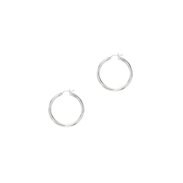 14K White Gold Hoop Earrings Cornell's Jewelers Rochester, NY