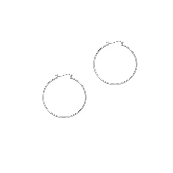 14K White Gold Hoop Earrings Cornell's Jewelers Rochester, NY
