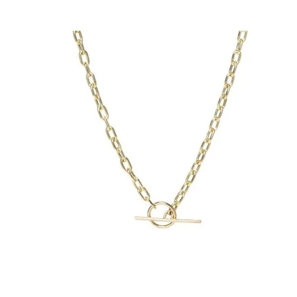 SMALL SQUARE OVAL LINK CHAIN TOGGLE NECKLACE Cornell's Jewelers Rochester, NY