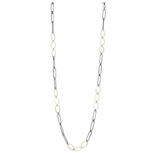 Armenta Textured Paperclip Oval Necklace Cornell's Jewelers Rochester, NY