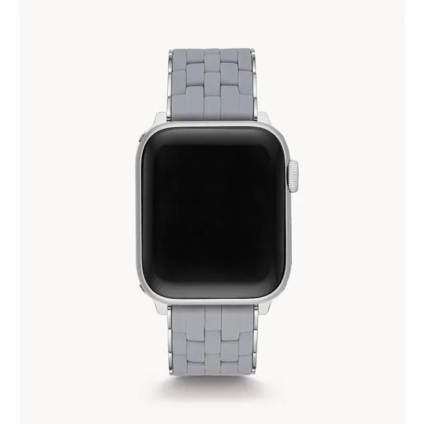 Michele Watches Slate Silicone-Wrapped Stainless Steel Bracelet Band For Apple Watch Image 3 Cornell's Jewelers Rochester, NY