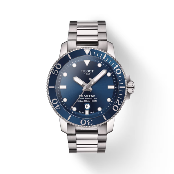 Tissot Seastar 1000 Powermatic 80 with Blue Dial Cornell's Jewelers Rochester, NY