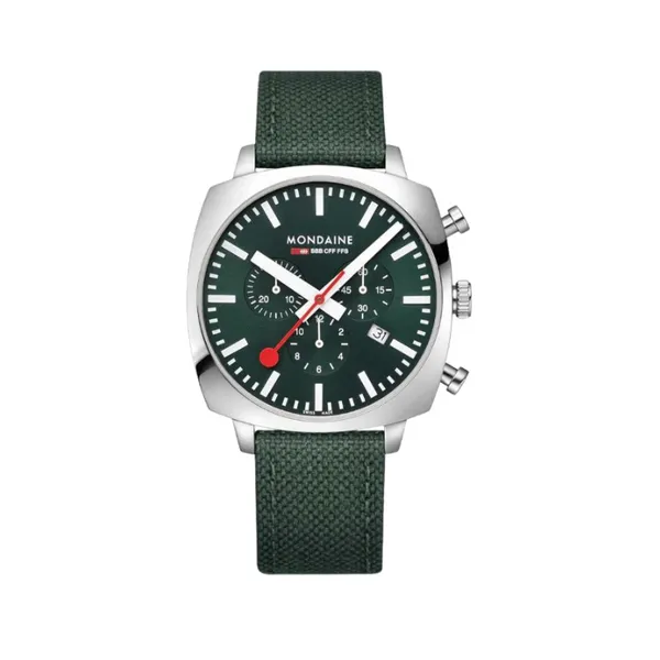 Mondaine Grand Cushion Chronograph Cornell's Jewelers Rochester, NY