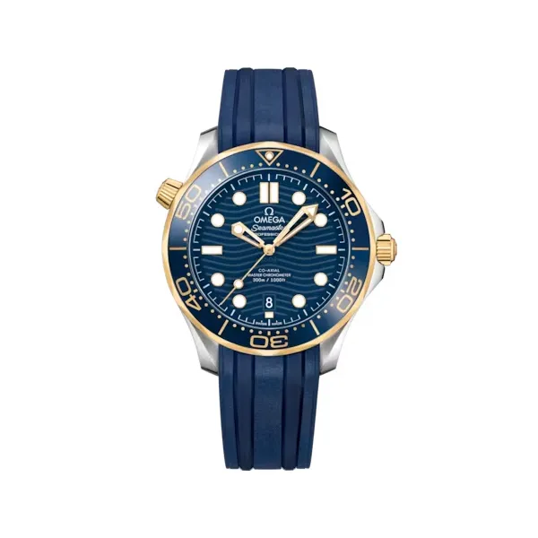 Omega Seamaster Diver 300M Two-Tone Blue Ceramic Timepiece Cornell's Jewelers Rochester, NY